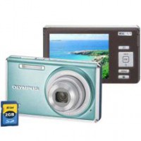 Câmera Digital 14MP FE-4030 LCD 2.7 Zoom Óptico 4x Bateria Azul Claro + Cartão 2GB - Olympus - FRETE GRATIS